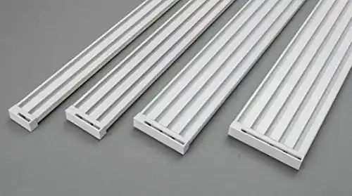 Gardinenschiene Rollmayer glänzend Weiß Aluminium 2, 3, 4, 5-läufig