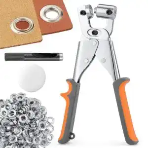 Ösenzange Ecraft Werkzeugset mit 500 silbernen Ösen (10 mm)