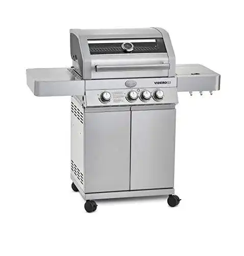 Edelstahl Gasgrill Rösle Videro G3 mit 3 Hauptbrennern und Seitenbrenner