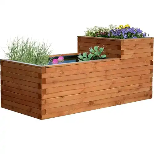 Hochteich dobar 29225FSCe Gartenteich 420 Liter aus Kiefernholz