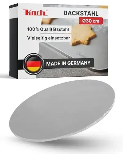 Pizzastahl 30 cm Durchmesser aus 6 mm Qualitätsstahl für Backofen und Grill