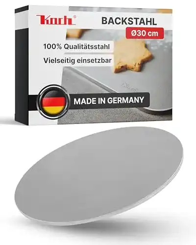Pizzastahl 30 cm Durchmesser aus 6 mm Qualitätsstahl für Backofen und Grill