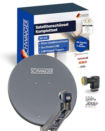 Schwaiger 4630 Satellitenschüssel Komplettset für 4 Teilnehmer