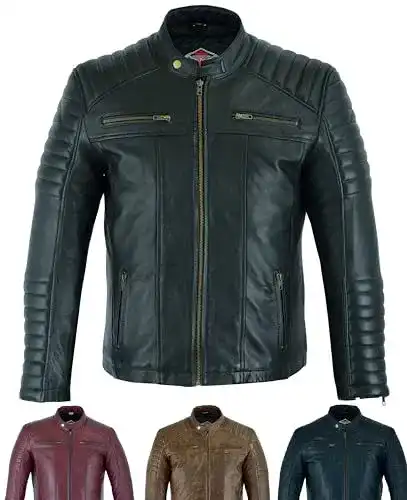 Motorrad-Lederjacke für Herren aus Schaf-Nappaleder von Texpeed