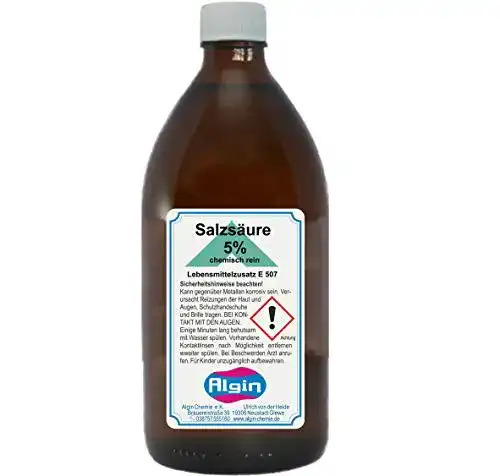 Salzsäure Algin 5% chemisch rein 500ml Glasflasche