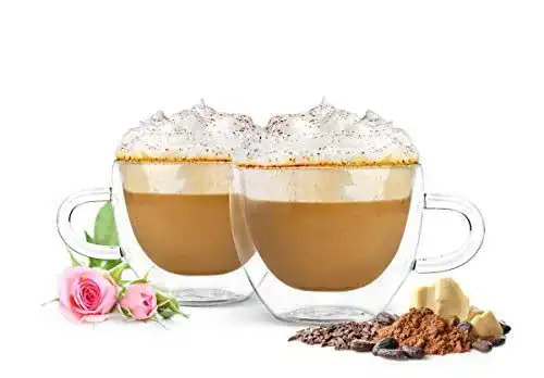 Thermogläser Sendez 4 Doppelwandige Cappuccino Tassen mit Henkel