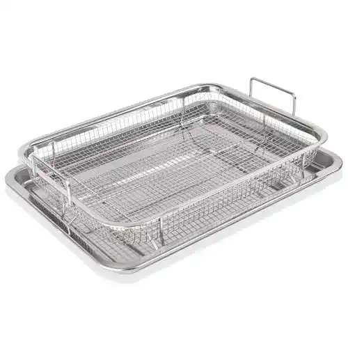 Backofen Grillkorb Bhina aus Edelstahl mit Mesh-Design