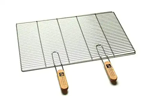 Edelstahl Grillrost mit abnehmbaren Handgriffen 67 x 40 cm