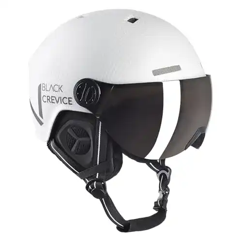 Skihelm Black Crevice Sölden mit Visier und Carbon-Oberfläche