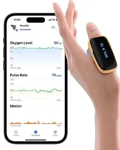 Pulsoximeter mit Bluetooth ViATOM WearO2 für die Gesundheitsüberwachung