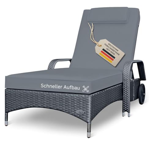 Sonnenliege Rs Trade Imola Silber/Grau aus Rattan für Outdoor-Nutzung