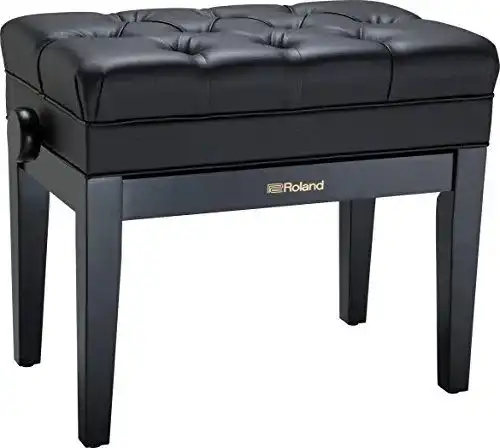 Klavierbank Roland in Hochglanz-Ebenholz mit Vinyl-Sitz