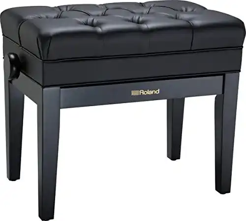 Klavierbank Roland in Hochglanz-Ebenholz mit Vinyl-Sitz