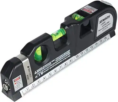 Laser Wasserwaage Semlos Kreuzlinienlaser und Maßband