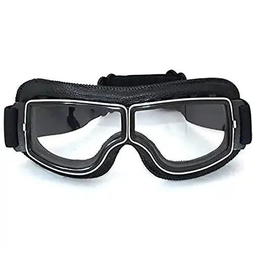 Motorradbrillen FLKAYJM Vintage Schutzbrille für Biker und Outdoor-Aktivitäten