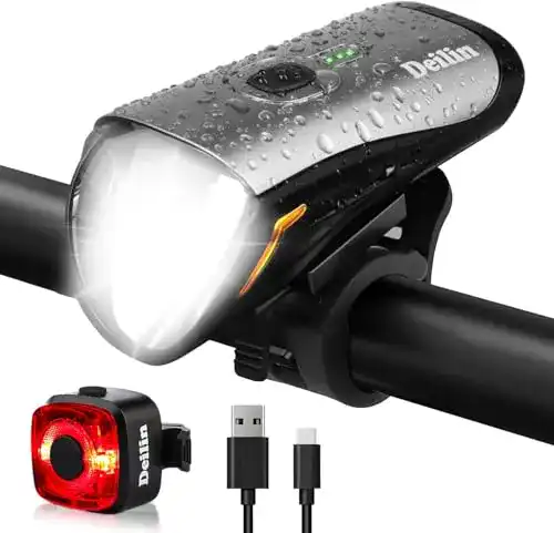 Fahrradlicht Set Deilin mit bis zu 70 Lux LED und USB-Aufladung