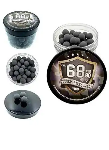 Gummigeschosse SSR 100 x Hard Mix Rubber Steel Balls für 68 Kaliber