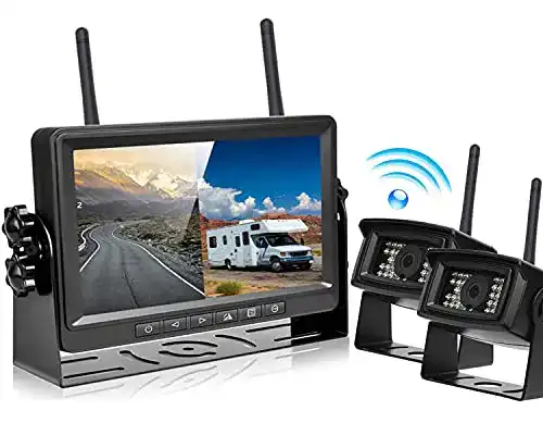 Lkw-Navi Podofo kabellose AHD Rückfahrkamera mit 7 Zoll Monitor