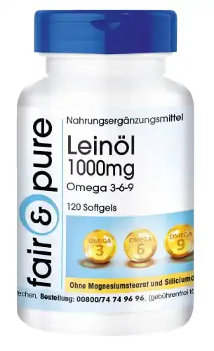 Leinöl-Kapseln Fair & Pure – 1000 mg – 120 Softgels