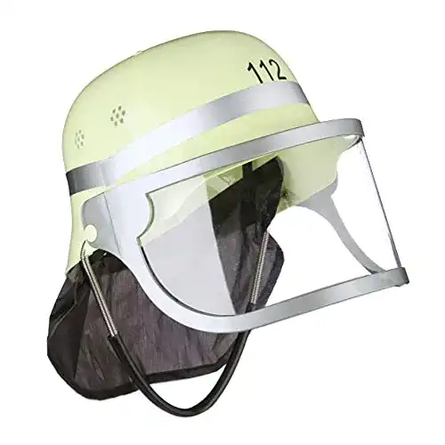 Feuerwehrhelm Relaxdays 10021335 für Kinder, verstellbar und klappbar