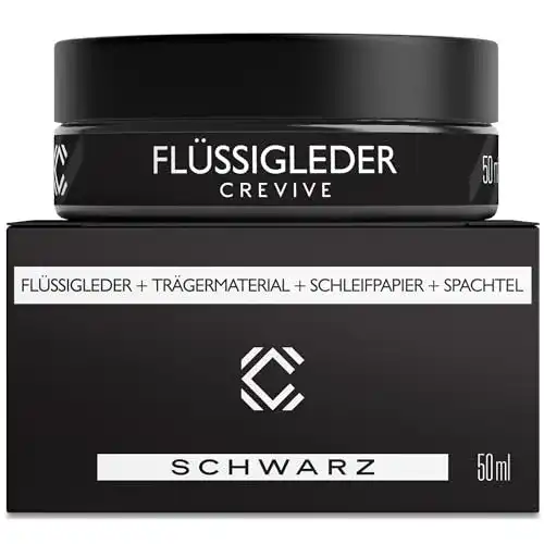 Leder Reparatur Set Crevive Flüssigleder Schwarz 50 ml für Leder