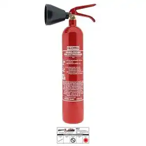 CO₂ Feuerlöscher Gloria 2 kg für elektrische Anlagen