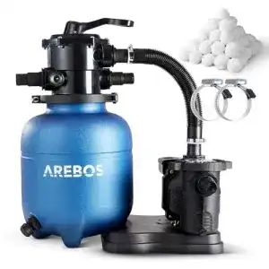Sandfilteranlage Arebos mit Pumpe und 700g Filterbälle
