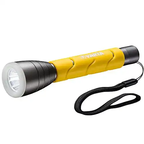 Varta Taschenlampe LED mit 2 AA Batterien für Outdoor und Alltag