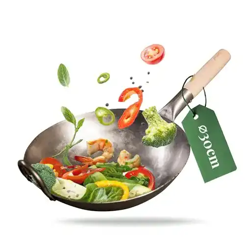 Pasoli handgehämmerte Wokpfanne mit Rezept-eBook