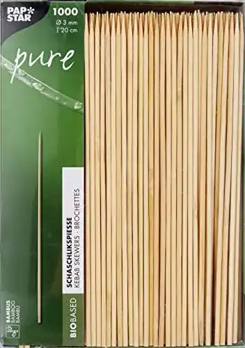 Holzspieße Papstar Schaschlikspieße 1000 Stück 20 cm aus Bambus