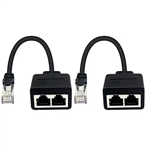 Duttek LAN Splitter 1 auf 2, RJ45 Adapter für Ethernet