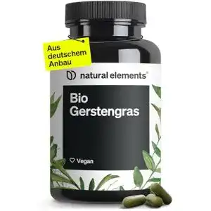 Gerstengras-Kapseln Natural Elements Bio 1500mg pro Tagesdosis