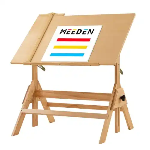 Zeichentisch Meeden aus massivem Holz – 90 x 60 cm für Künstler