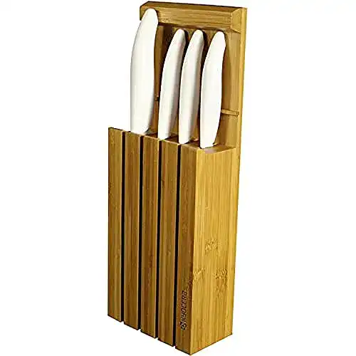 Keramikmesser Kyocera 3in1 Bambus Messerblock mit 4 Messern