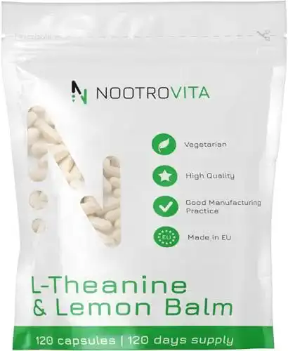 L-Theanin Nootrovita mit Zitronenmelisse 500mg – 120 Kapseln