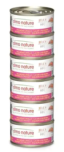 Almo Nature Katzenfutter Megapack, nass – Lachs und Huhn, 6x70g