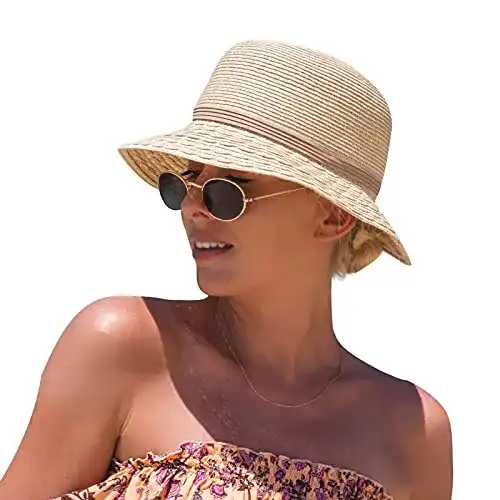 Sonnenhut für Damen von Comhats – faltbarer Strohhut mit UV-Schutz