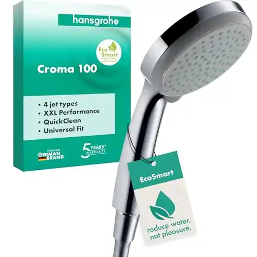 Sparduschkopf Hansgrohe Croma 100 mit 9 l/min Durchfluss