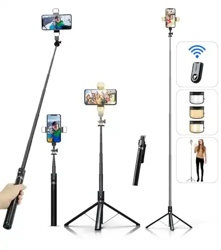 Selfie Stick Ashiner für Smartphone mit Stativ und Fernbedienung