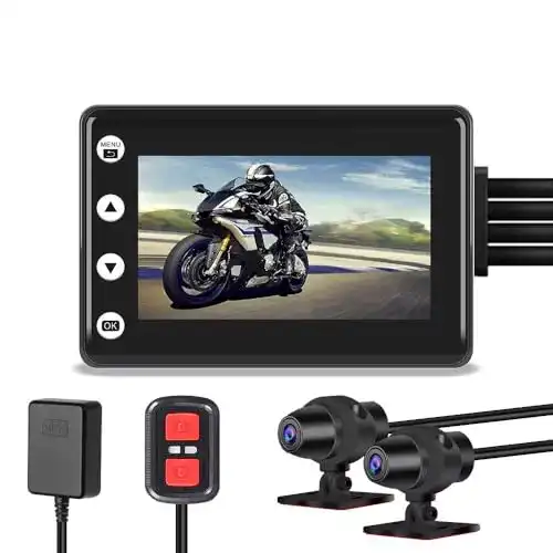 Dashcam für Motorräder VSYSTO 1080p Doppellinse mit GPS