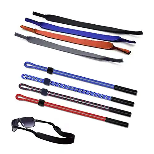 Brillenband Coriver 8er Set mit 4 Neopren-Gurten für Sportbrillen