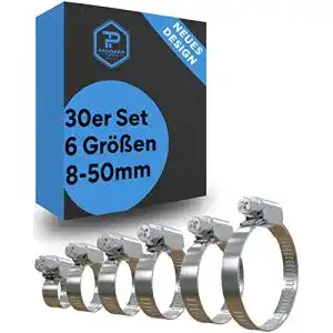 Schlauchschellen Pangaea Tech Edelstahl Set mit 30 Stück in 6 Größen