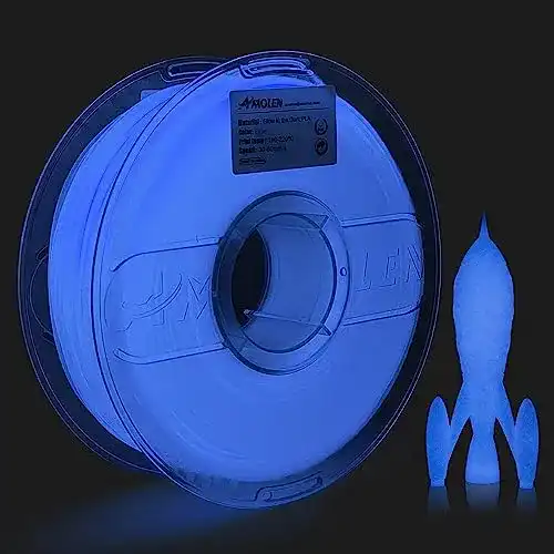 AMOLEN 3D Drucker Filament Glow PLA 1.75mm Blau 1KG