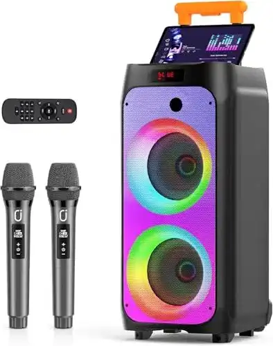 Auna Karaoke-Anlage JYX mit 2 drahtlosen Mikrofonen