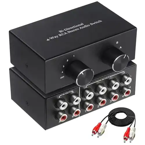 Lautsprecher Umschalter UNSTINCER Cinch RCA L/R Audio Switch