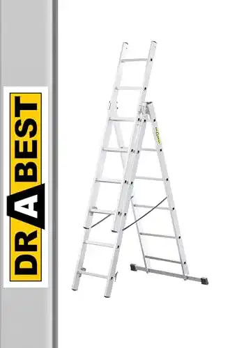 Aluleiter Drabest Home Aluminium-Leiter 3×6 Sprossen