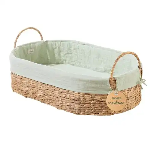Moseskorb Geuther klein – Babynest mit Tragegriff und Baumwollbezug