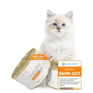 Lucky Kitty Katzenfutter Nass mit 95% Hering – Getreide- und Zuckersfrei