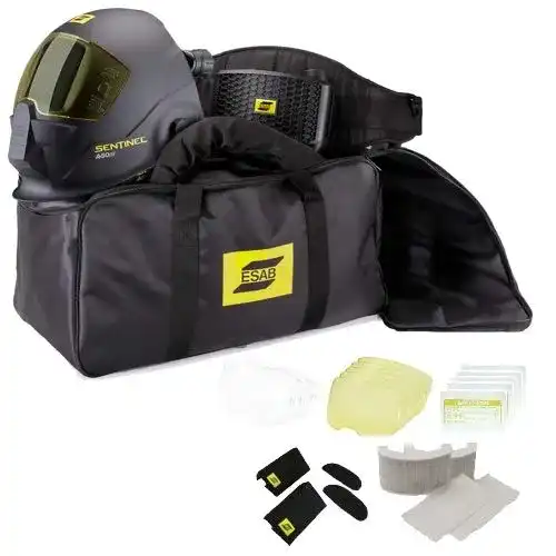 Esab Sentinel A50 Air Schweißhelm mit PAPR und Ersatzteilen