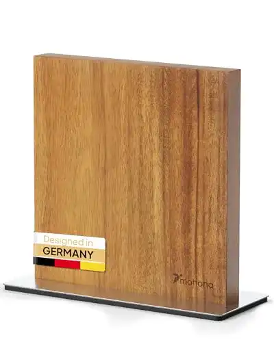Messerblock ohne Messer aus Holz mit magnetischer Halterung